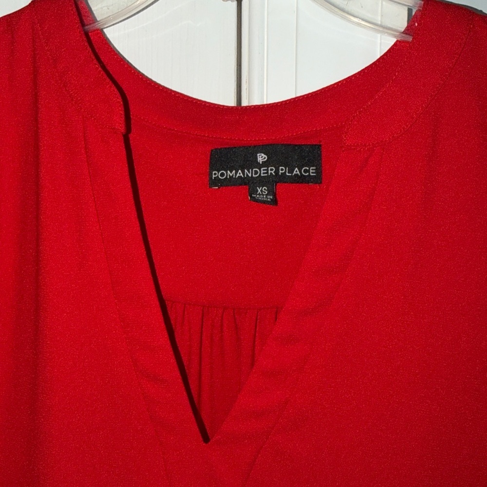 POMANDER PLACE TUCKERNUCK Red Crepe Kenzo Dress Size xSmall - Picture 6 of 9
